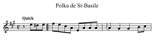 Polka de St-Basile - staff notation