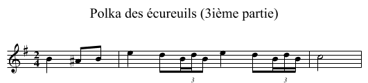 Polka des écureuils (3ième partie) - staff notation