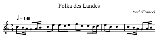 Polka des Landes - staff notation