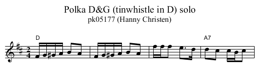 Polka D&G (tinwhistle in D) solo - staff notation