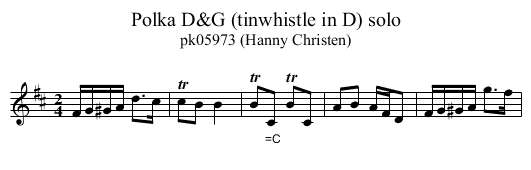 Polka D&G (tinwhistle in D) solo - staff notation