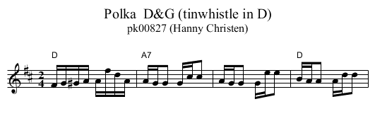 Polka  D&G (tinwhistle in D) - staff notation