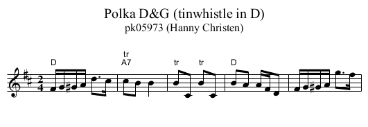Polka D&G (tinwhistle in D) - staff notation