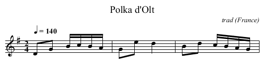 Polka d'Olt - staff notation