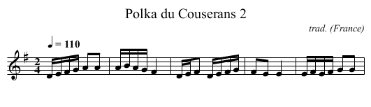 Polka du Couserans 2 - staff notation