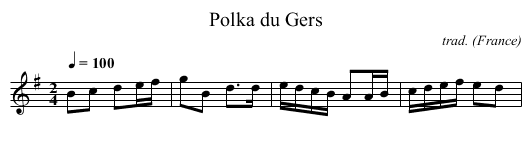 Polka du Gers - staff notation