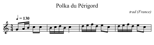 Polka du Périgord - staff notation