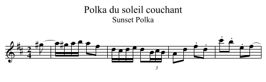 Polka du soleil couchant - staff notation