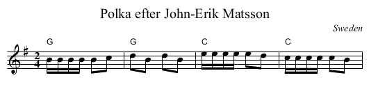 Polka efter John-Erik Matsson - staff notation