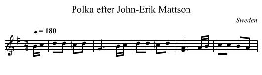 Polka efter John-Erik Mattson - staff notation