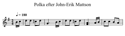 Polka efter John-Erik Mattson - staff notation