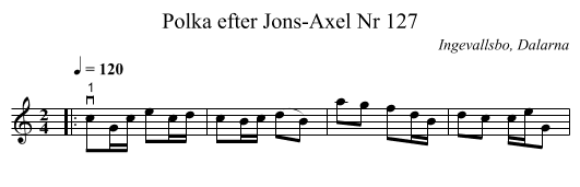 Polka efter Jons-Axel Nr 127 - staff notation