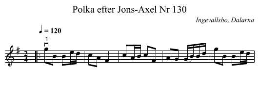 Polka efter Jons-Axel Nr 130 - staff notation