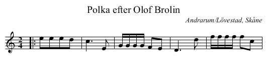 Polka efter Olof Brolin - staff notation