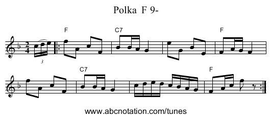 Polka  F 9- - staff notation