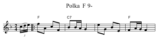 Polka  F 9- - staff notation