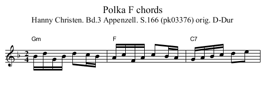 Polka F chords - staff notation