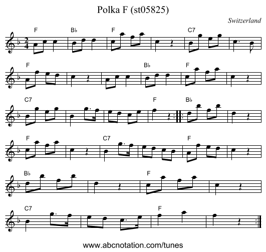Polka F (st05825) - staff notation