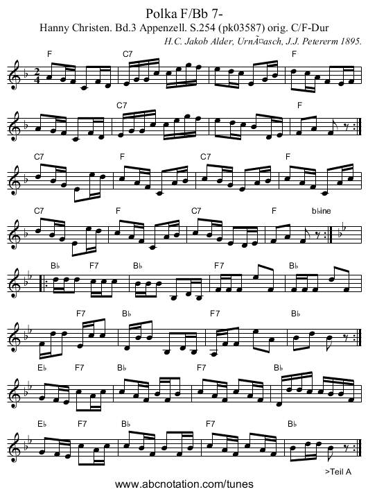 Polka F/Bb 7- - staff notation