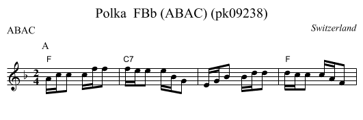 Polka  FBb (ABAC) (pk09238) - staff notation