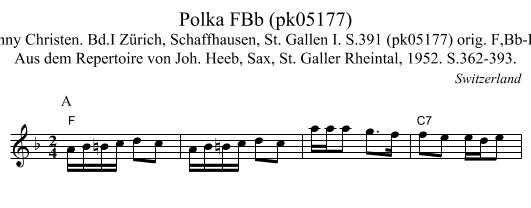 Polka FBb (pk05177) - staff notation