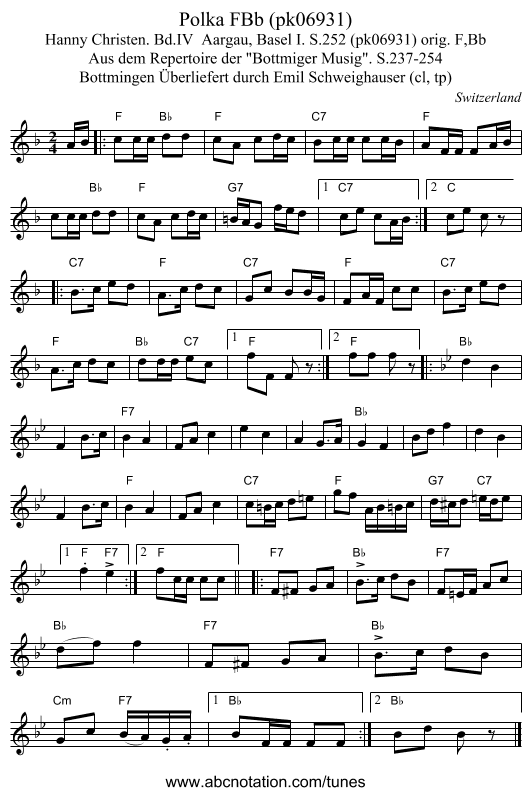Polka FBb (pk06931) - staff notation