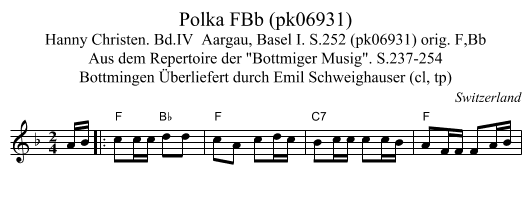 Polka FBb (pk06931) - staff notation