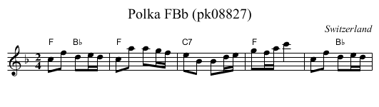 Polka FBb (pk08827) - staff notation