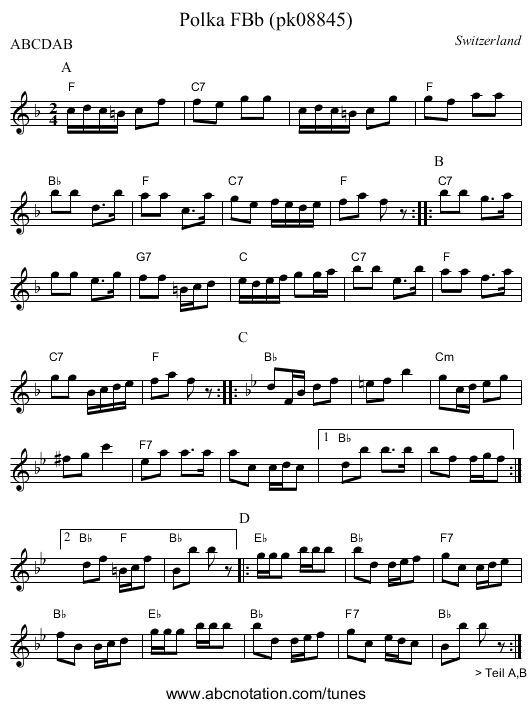Polka FBb (pk08845) - staff notation
