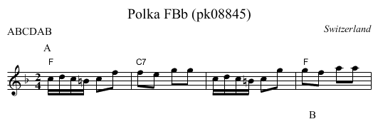 Polka FBb (pk08845) - staff notation