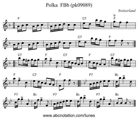 Polka FBb (pk09089) - staff notation