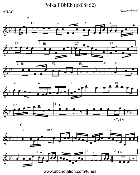 Polka FBbEb (pk08862) - staff notation