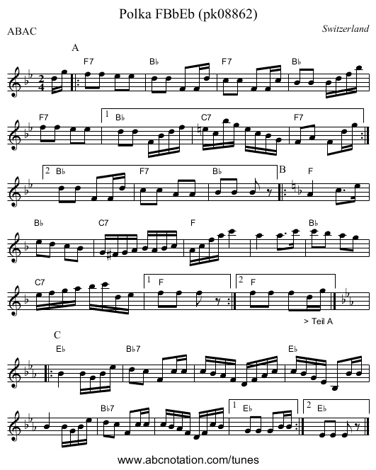 Polka FBbEb (pk08862) - staff notation