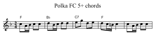 Polka FC 5+ chords - staff notation