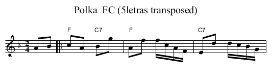 Polka  FC (5letras transposed) - staff notation