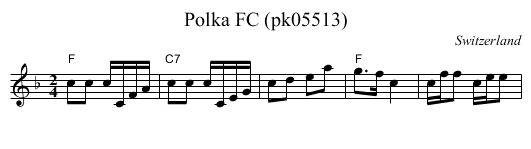 Polka FC (pk05513) - staff notation