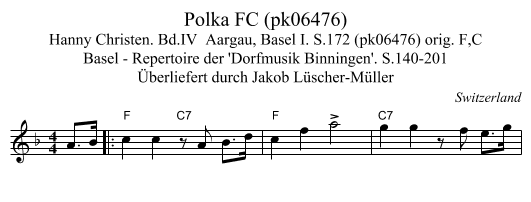 Polka FC (pk06476) - staff notation