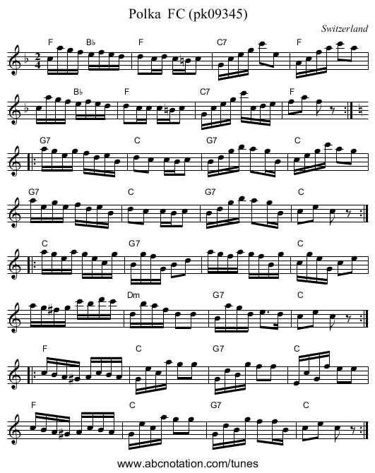 Polka  FC (pk09345) - staff notation
