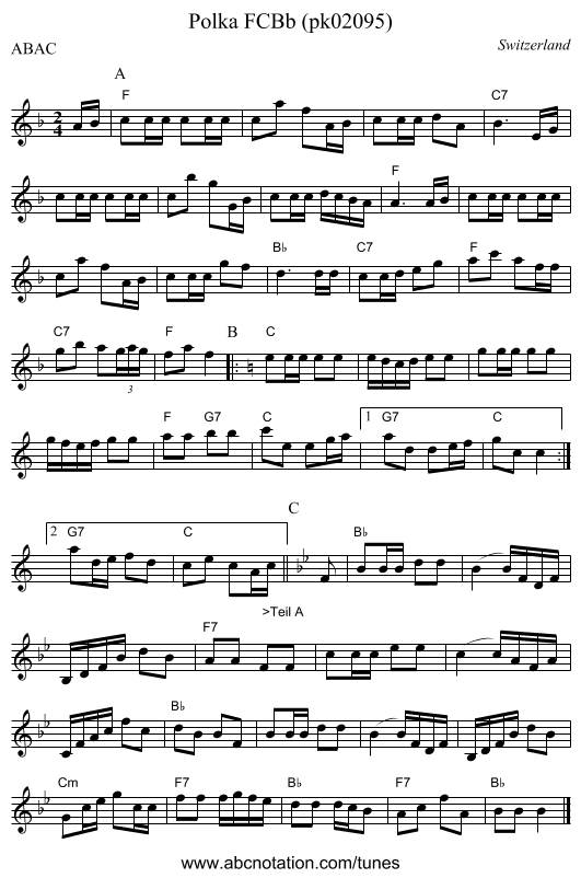 Polka FCBb (pk02095) - staff notation