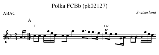 Polka FCBb (pk02127) - staff notation