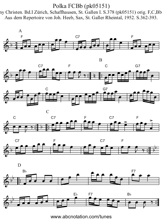 Polka FCBb (pk05151) - staff notation