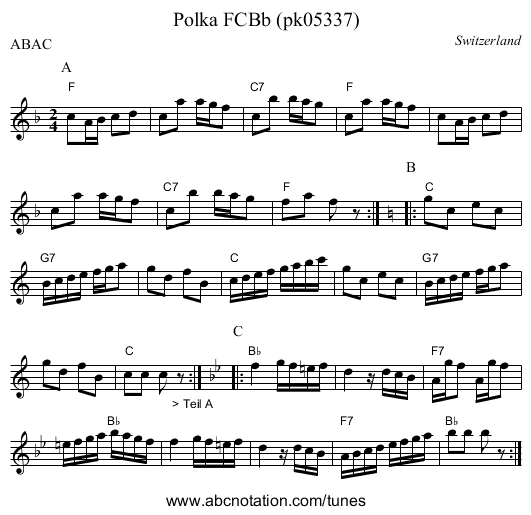 Polka FCBb (pk05337) - staff notation