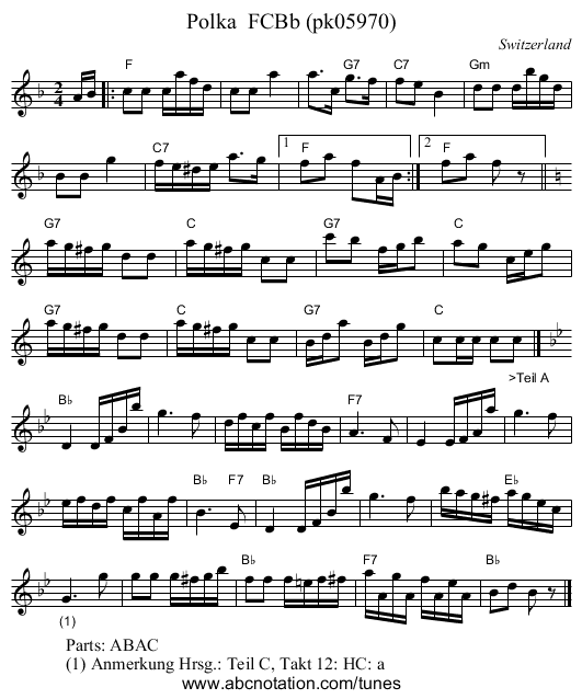 Polka  FCBb (pk05970) - staff notation