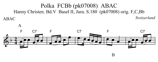 Polka  FCBb (pk07008)  ABAC - staff notation