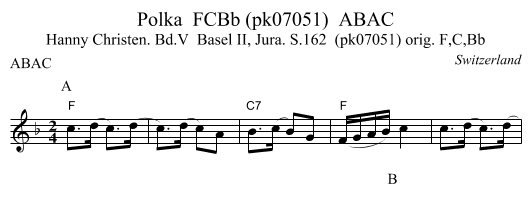 Polka  FCBb (pk07051)  ABAC - staff notation