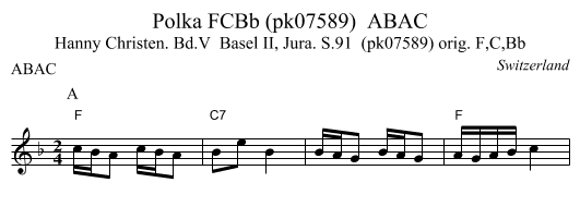 Polka FCBb (pk07589)  ABAC - staff notation