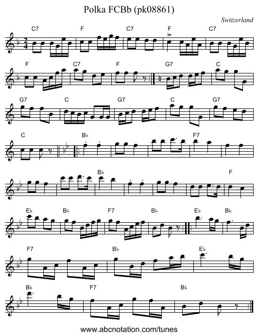 Polka FCBb (pk08861) - staff notation
