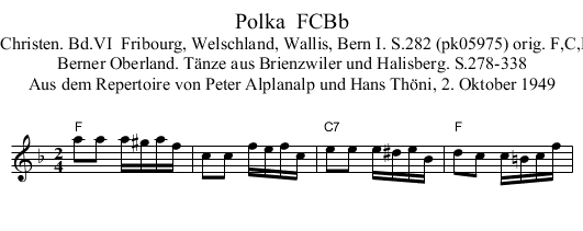 Polka  FCBb - staff notation