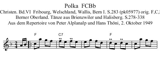 Polka  FCBb - staff notation