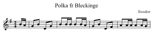 Polka fr Bleckinge - staff notation